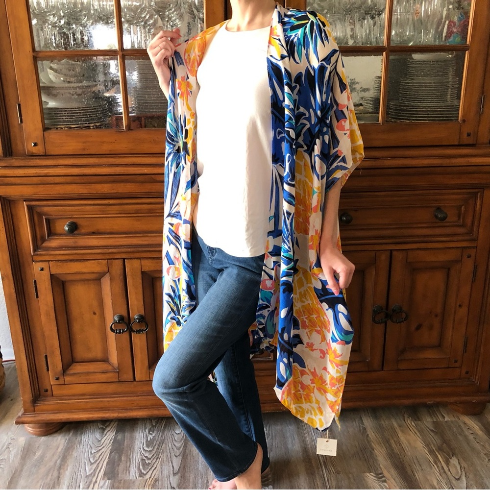 NWT Styline Colorful Floral Kimono